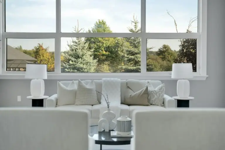 Large modern window with a clear outdoor view