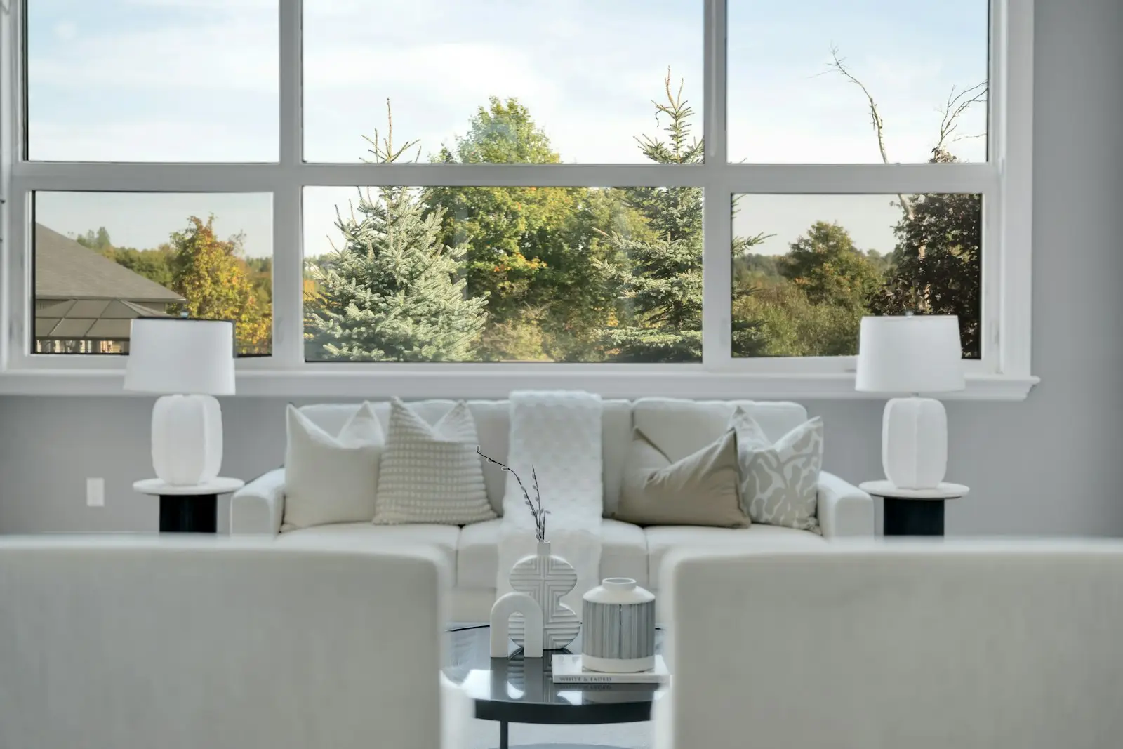 Large modern window with a clear outdoor view
